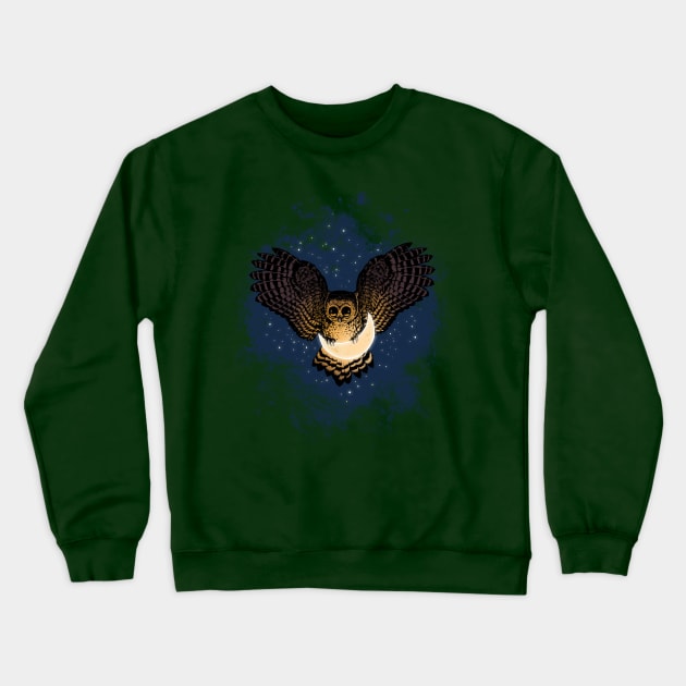 Owl Catch the moon Crewneck Sweatshirt by barmalisiRTB